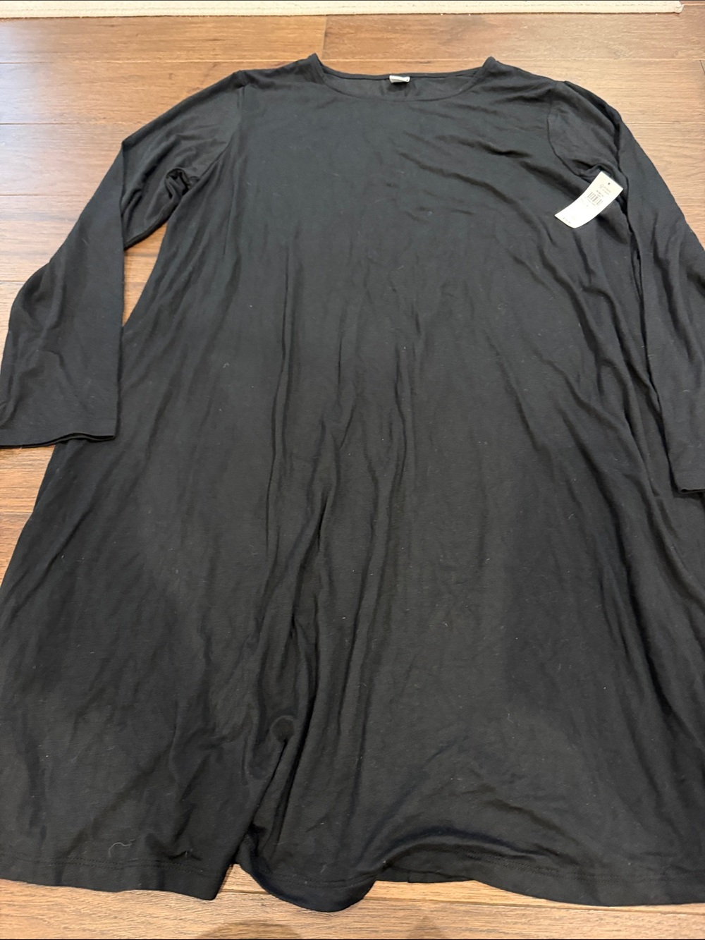 Old Navy Black Long Sleeve Fit & Flare Knit Dress Size Large NWT - C60-063 - Picture 4 of 6